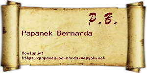 Papanek Bernarda névjegykártya